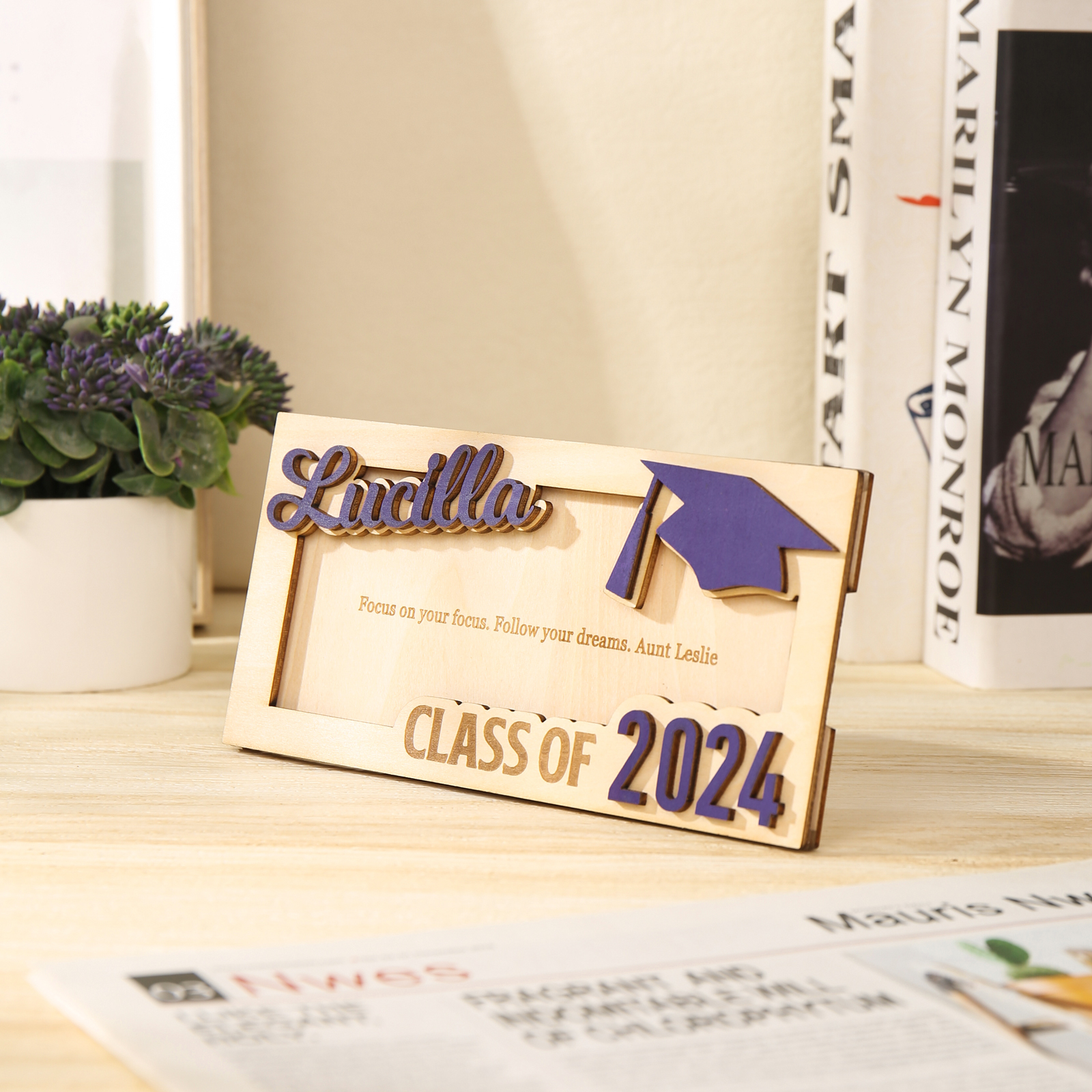 Class of 2024 Personalised Graduation Cash Clip Custom Name & Text Cash Box Creative Gifts for Her/Him-Jessemade AU