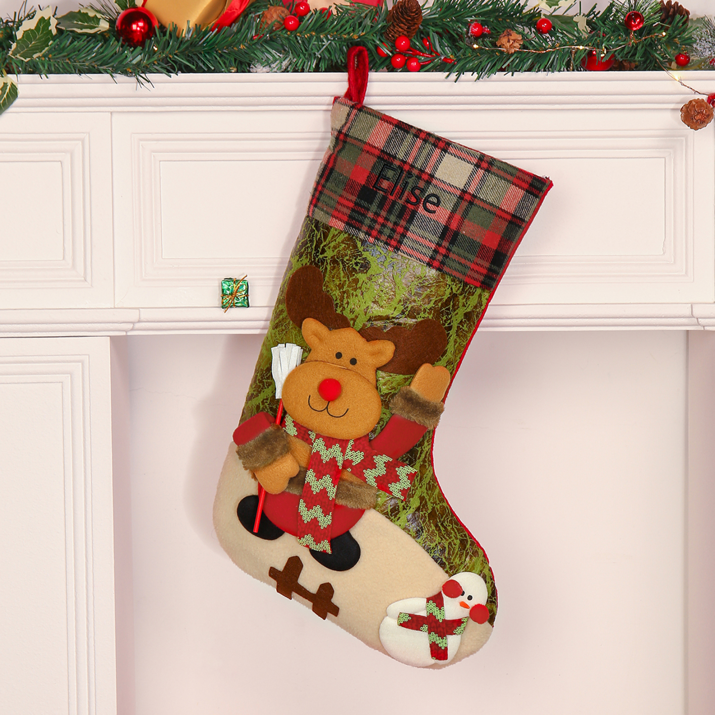 Personalised Christmas Stockings Ornaments Custom 1 Name Christmas Socks Gift for Family Friends-Jessemade AU