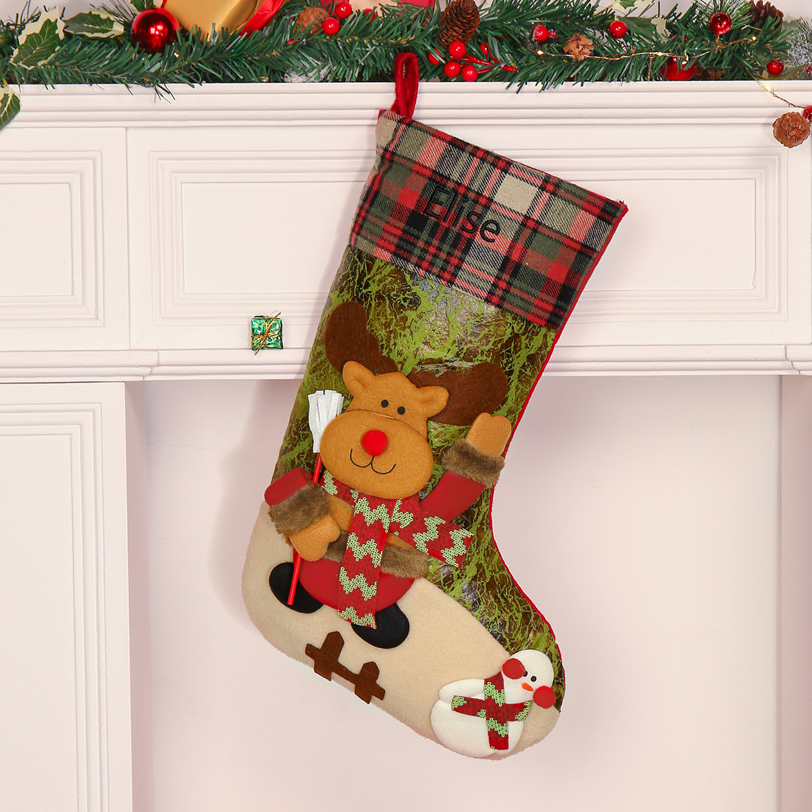 Personalised Christmas Stockings Ornaments Custom 1 Name Christmas Socks Gift for Family Friends-Jessemade AU