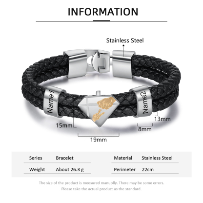 Personalised 2 Beads Men's Bracelet For Him-Jessemade AU