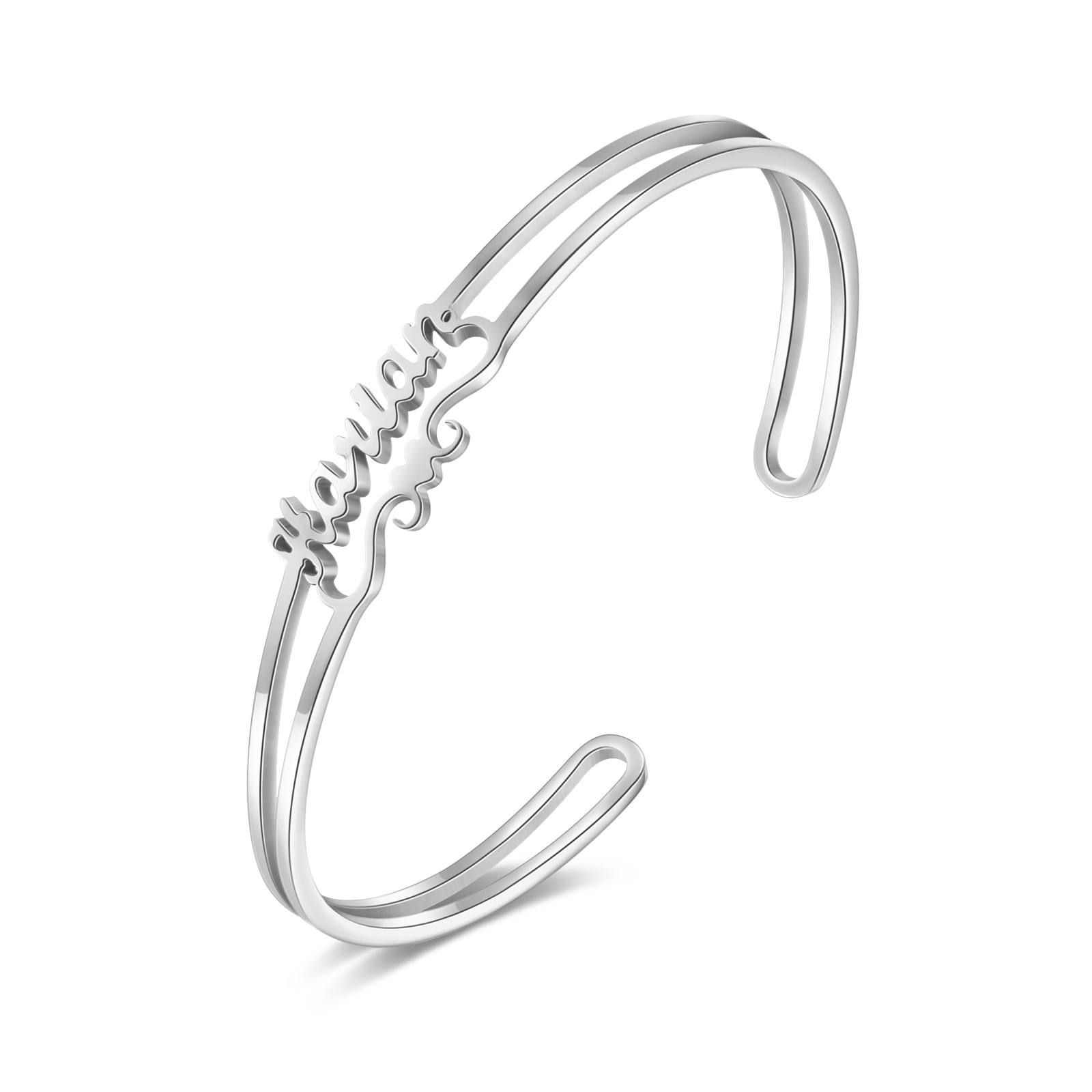 Personalised Name Bangle Bracelet Custom 1 Name Bracelet Gifts for Her-Jessemade AU