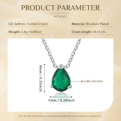 Personalised Drop-Shaped Pendant Necklace Custom Birthstone Necklace Birthday Gift for Women Girls-Jessemade AU