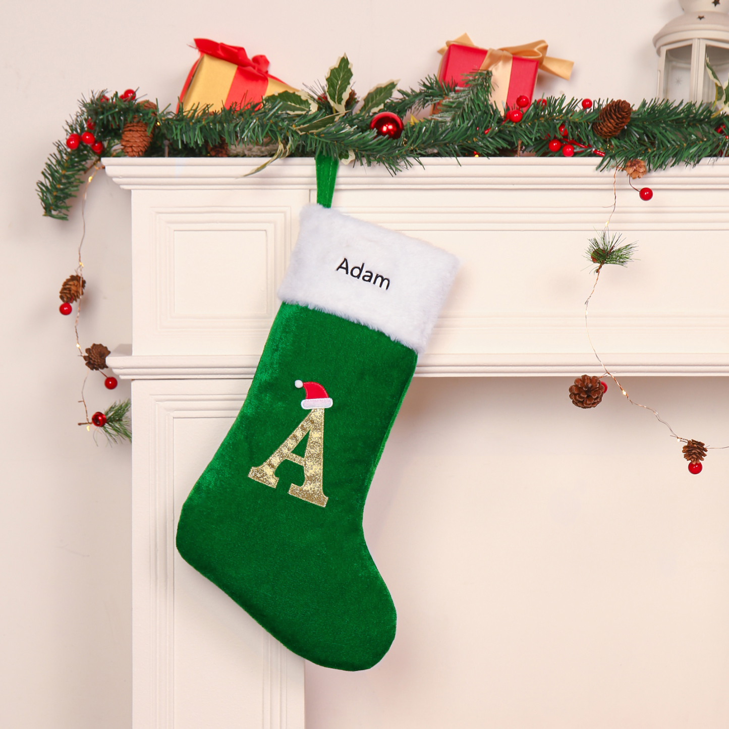 Christmas Letter Stockings Ornaments Custom 1 Name Fireplace Sock Decor Personalised Gifts for Family Friends-Jessemade AU
