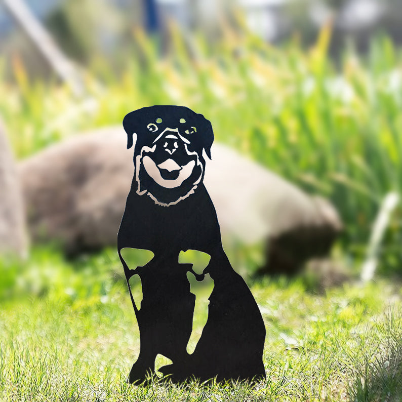 Rottweiler Metal Dog Silhouette Garden Yard Decoration-Jessemade AU