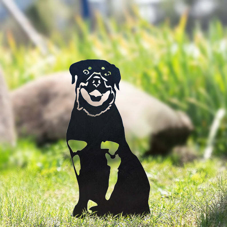 Rottweiler Metal Dog Silhouette Garden Yard Decoration-Jessemade AU