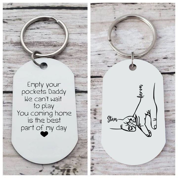 Personalised 2 Names Holding Hands Keychain Gifts for Daddy - You Coming Home Is The Best Part Of My Day-Jessemade AU