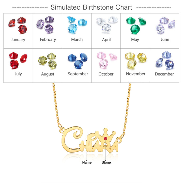 Personalised Crown Name Necklace Classic Jewelry Gift For Her-Jessemade AU