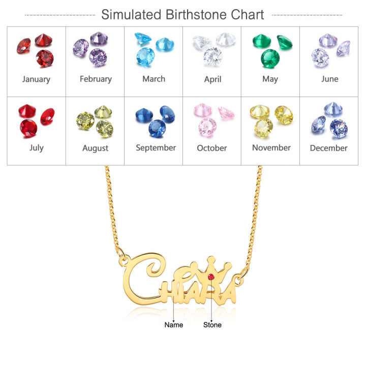 Personalised Crown Name Necklace Classic Jewelry Gift For Her-Jessemade AU