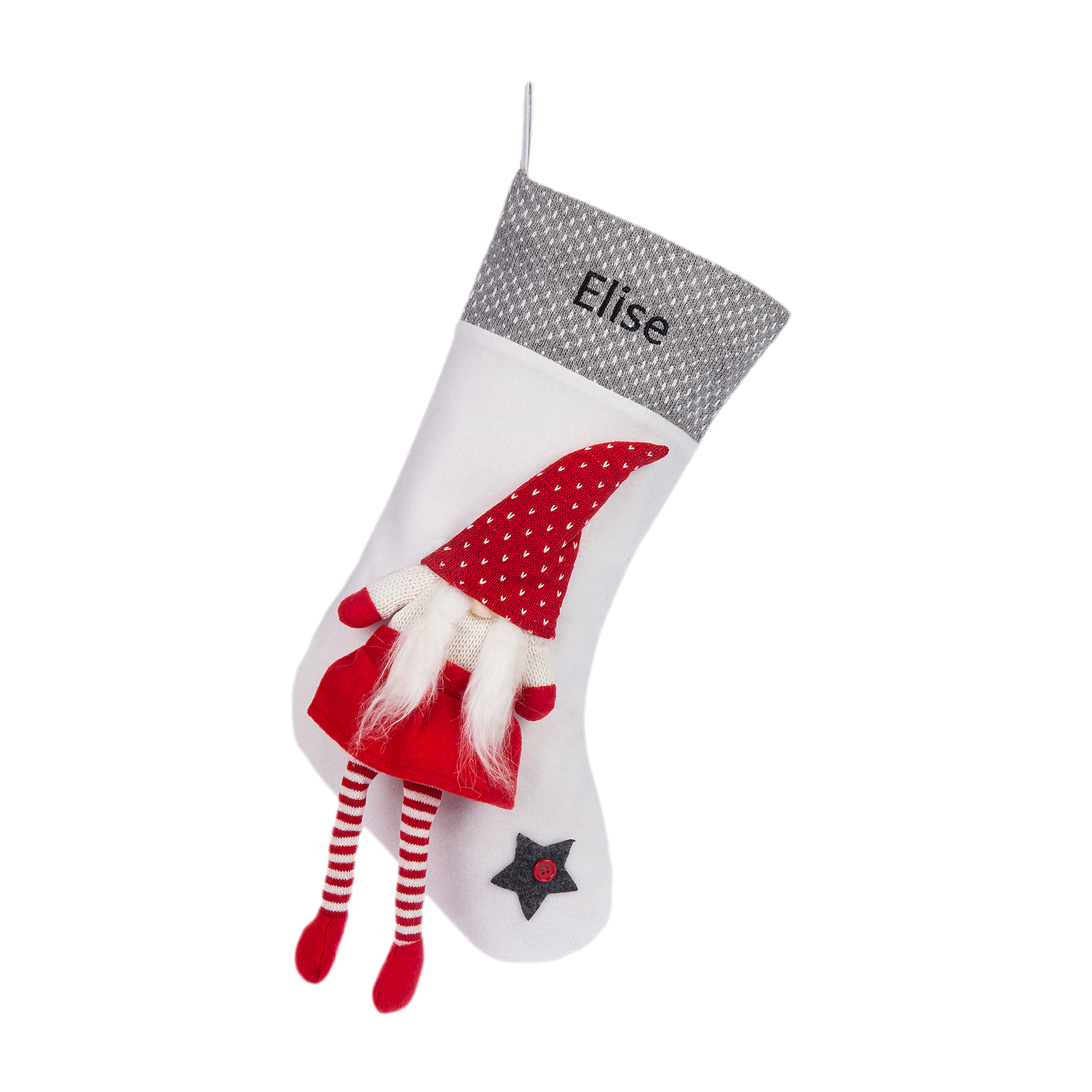 Custom 1 Name Christmas Stocking Ornament Christmas Gift Bags Santa Claus Stocking Gifts for Family Friends-Jessemade AU