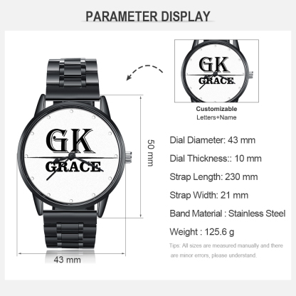 Personalised Watch Custom Names And letters Watch Date Keepsake Gifts for Him-Jessemade AU