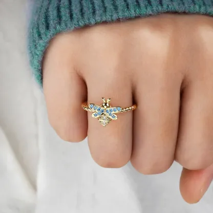 For Daughter-S925 Bee Fidget Ring Anxiety Spinning Ring" It Can Drive Away Your Anxiety"-Jessemade AU