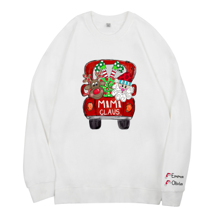 2 Names - Personalised Christmas Sweatshirt Custom Name & Text Sweatshirt Mimi Claus Sweatshirt Gift for Family -Jessemade AU