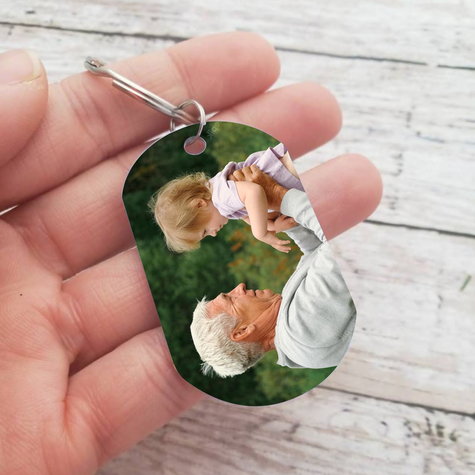 Memorial Grandpa Keychain Custom 1 Photo Keychain Memorial Gift - I have Angel in Heaven I call him Grandpa-Jessemade AU