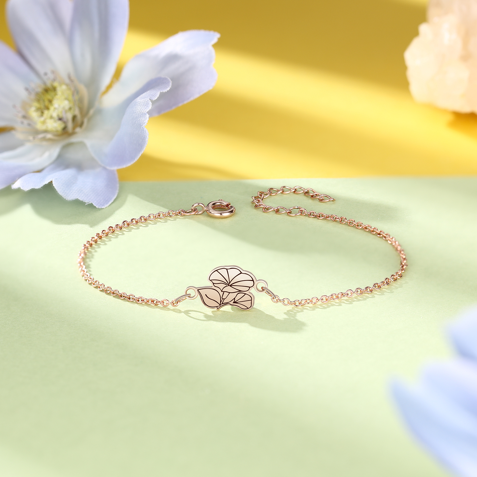 Personalised 1 Birth Flower Elegant Woman's Bracelet-Jessemade AU