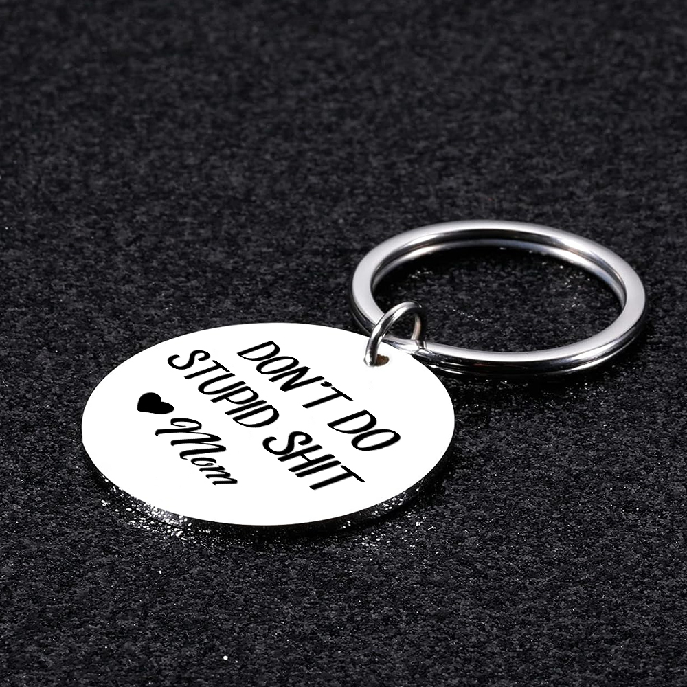Don't Do Stupid Funny Keychain Custom Text Keyring Personalised Gift For Kids-Jessemade AU