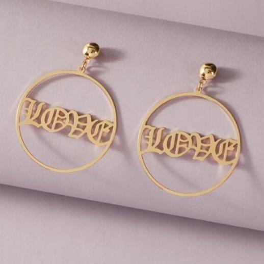 Personalised Circle Name Earring Customised Name Hoop Earrings for Her-Jessemade AU
