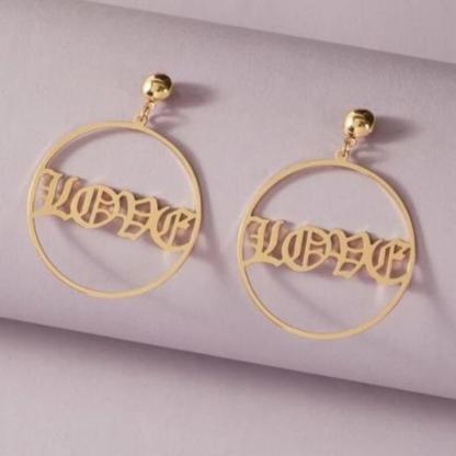 Personalised Circle Name Earring Customised Name Hoop Earrings for Her-Jessemade AU