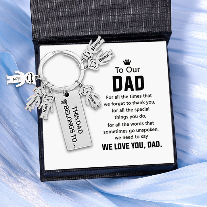 6 Names Personalised 6 Children's Name Keychain This Dad Belongs To Keyring-Jessemade AU