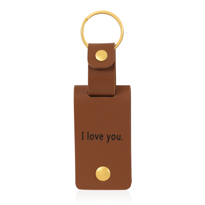 Personalised Photo Keychain Customised with Text Leather Keyring Couple Keychain Gift for Him/her-Jessemade AU