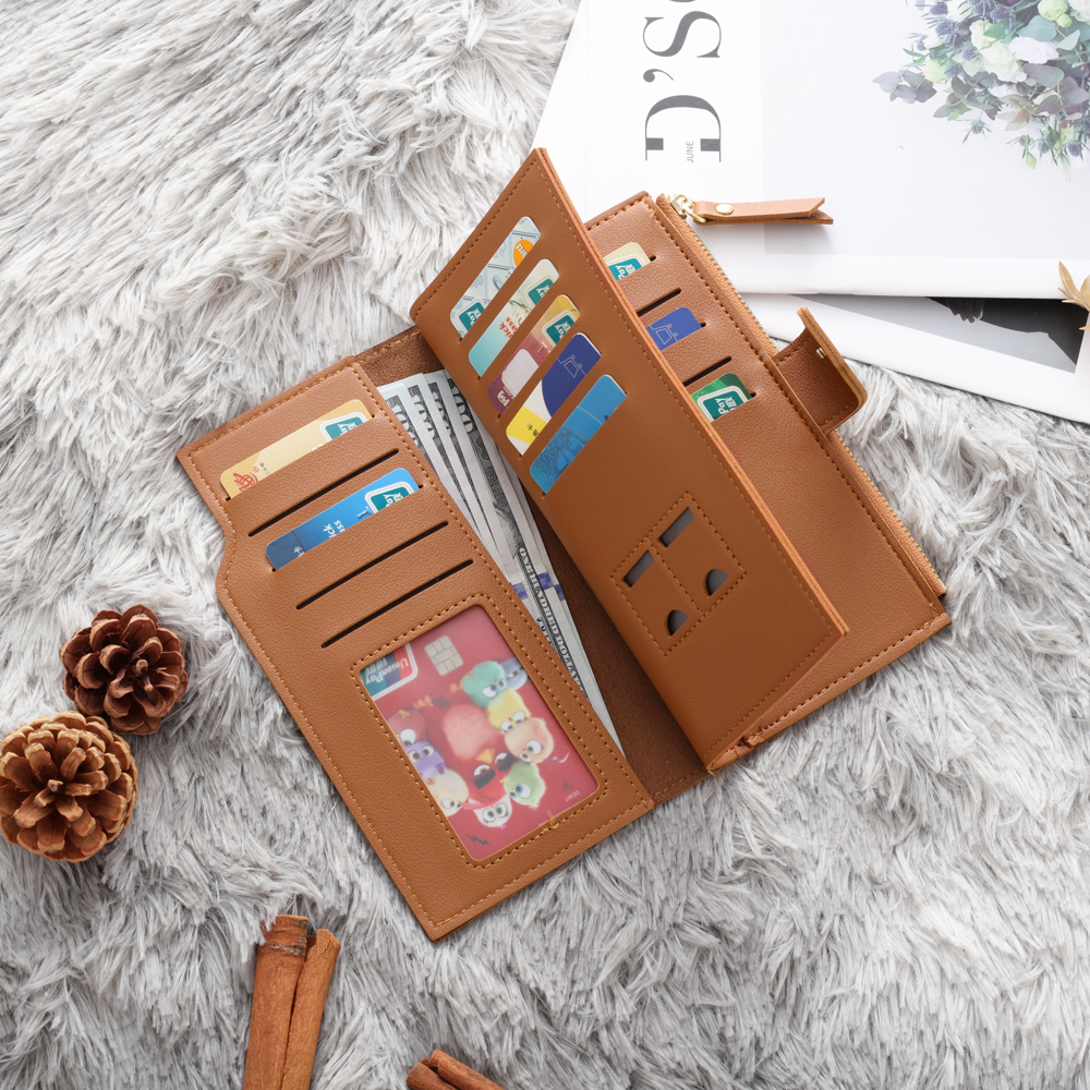 Personalised Leather Wallet Engraved Photo Long Purse Folding Wallet Gifts For Women-Jessemade AU