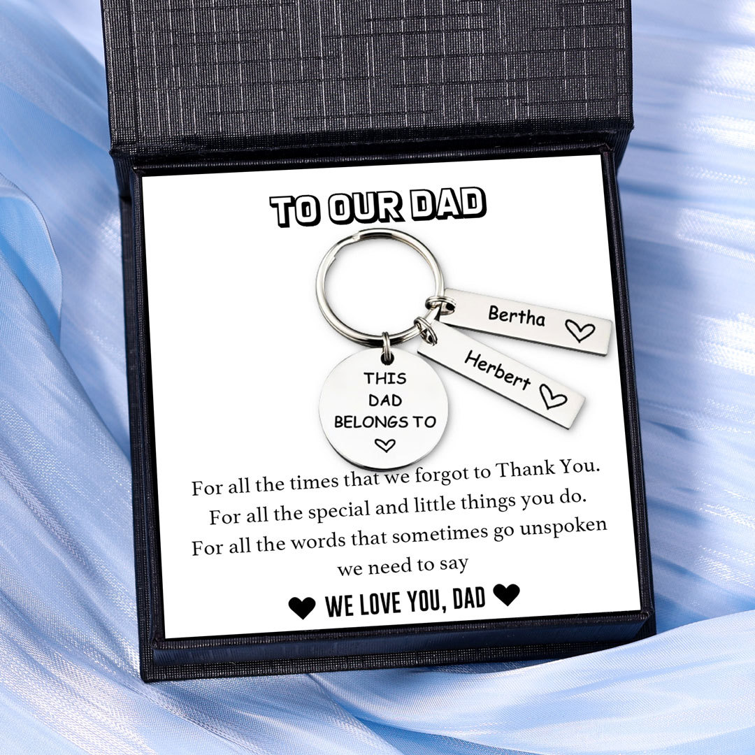 2 Names - Personalised Name Keychain Stainless Steel Keychain Special Gift for Mummy/Dad-Jessemade AU