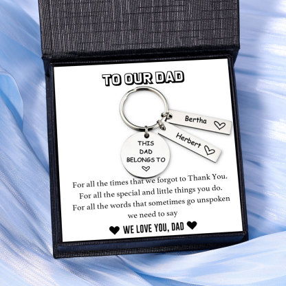 2 Names - Personalised Name Keychain Stainless Steel Keychain Special Gift for Mummy/Dad-Jessemade AU