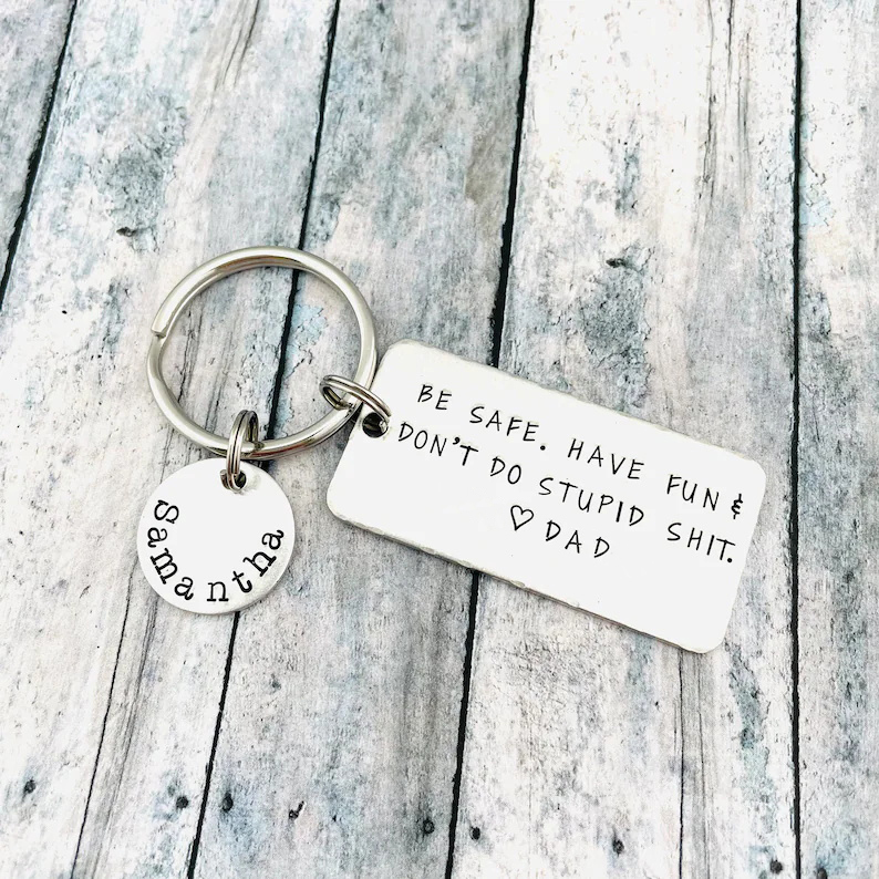 Personalised Name Don't Do Stupid Keychain for Teenager New Driver Gift-Jessemade AU