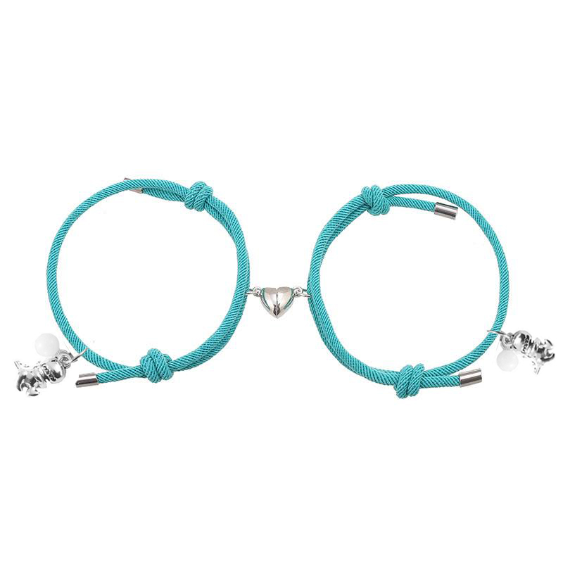 Two Souls One Heart Bracelet With Dinosaur Pendant Magnetic Bracelet Set-Jessemade AU