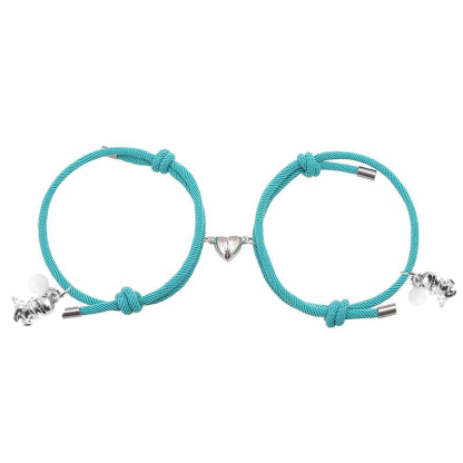 Two Souls One Heart Bracelet With Dinosaur Pendant Magnetic Bracelet Set-Jessemade AU