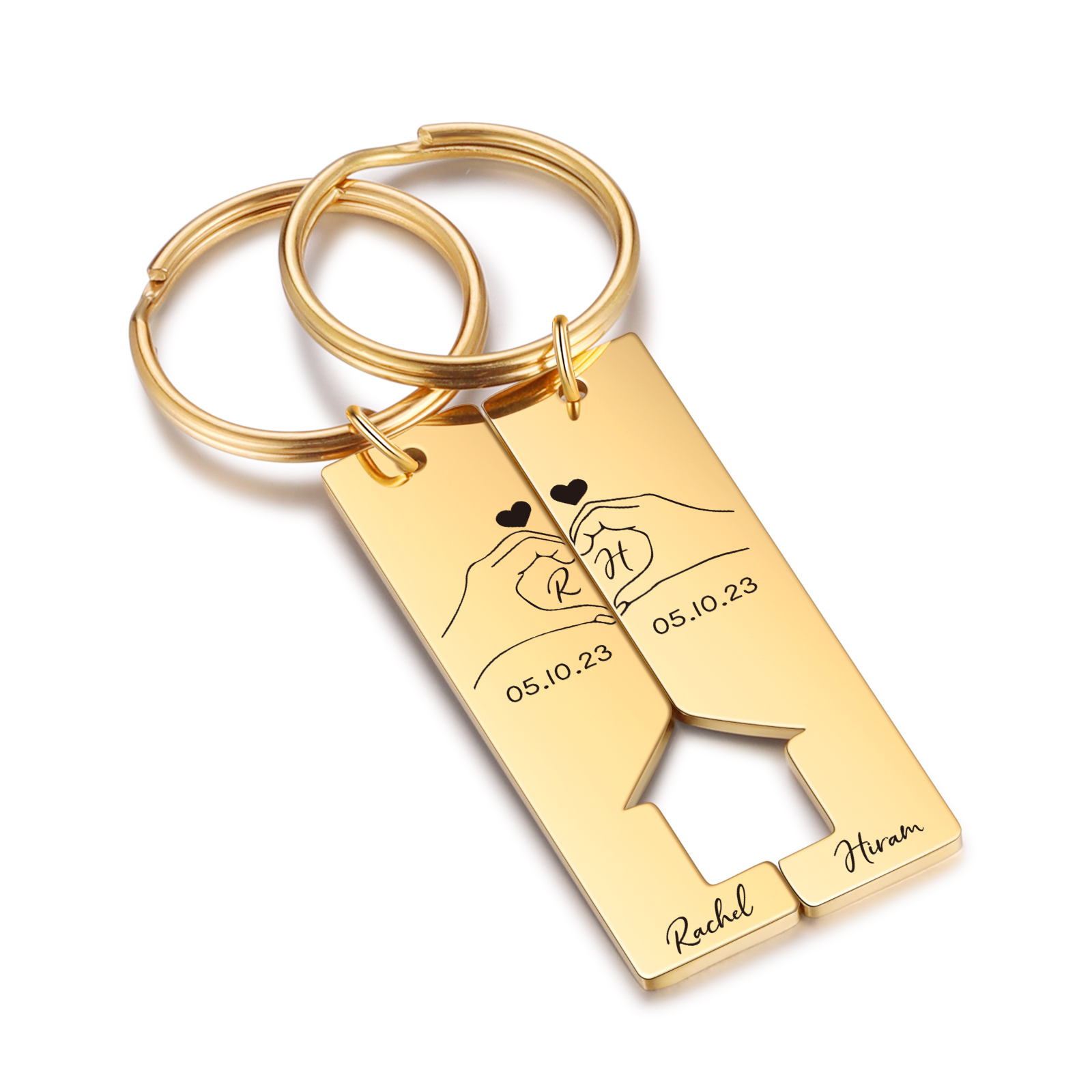 To My Man/Woman Keyring Custom 2 Letters & 2 Dates & 2 Names Couple Keychain Valentine's Day Gift for Couples-Jessemade AU