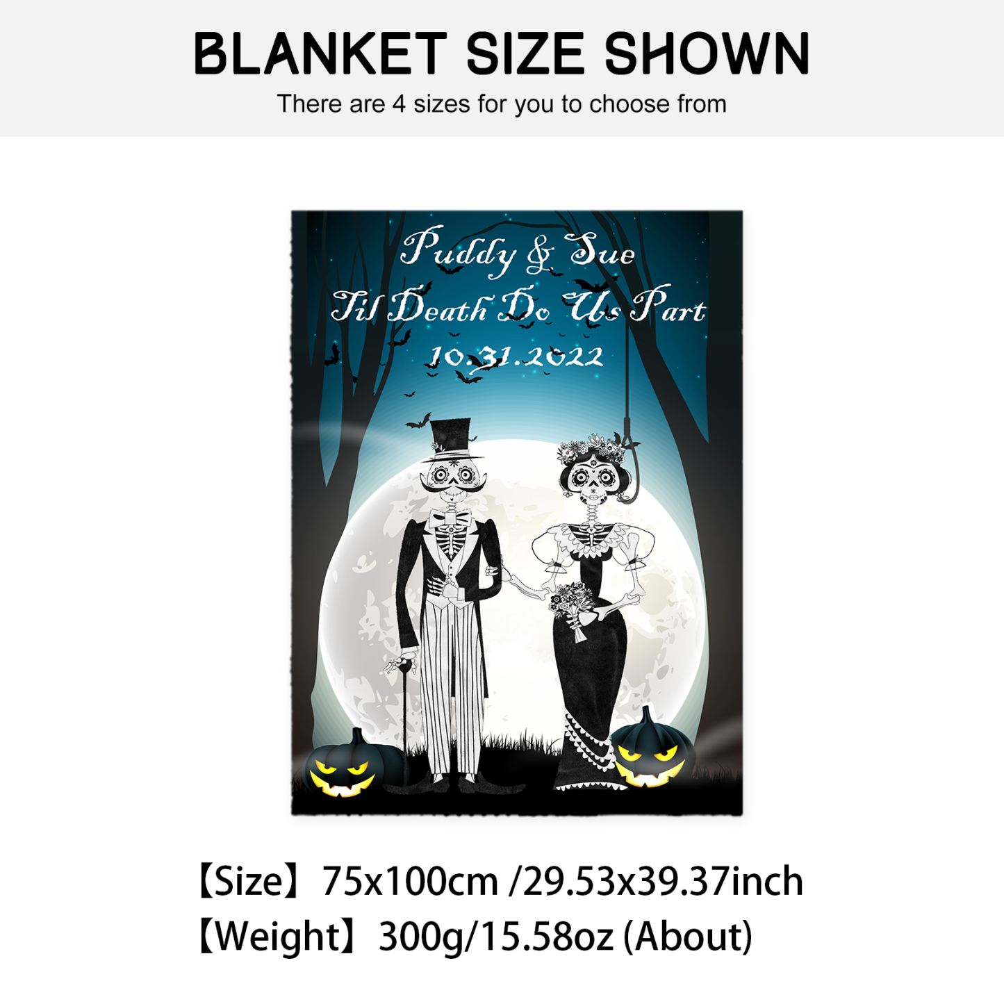 Personalised Couple Blanket Engrave Name Sweet Gift For Her Him-Jessemade AU