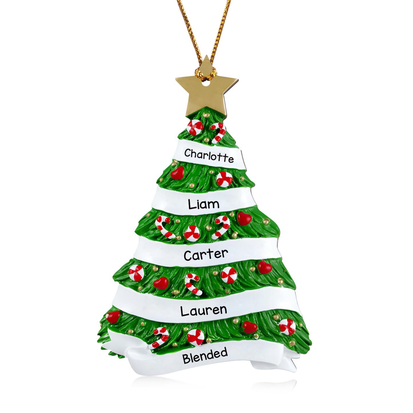 5 Names - Personalised Christmas Tree Ornament Customised Name Wooden Hanging Ornaments Christmas Gift for Family-Jessemade AU