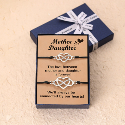 Unique Mother Daughter Bracelets Heart Bracelets Mother's Day Birthday Christmas Gifts for Women Girls-Jessemade AU