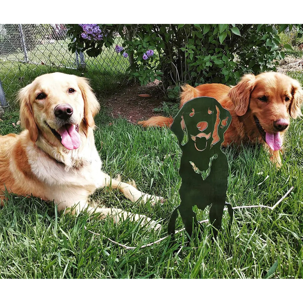 Golden Retriever Metal Dog Silhouette Garden Yard Decoration-Jessemade AU