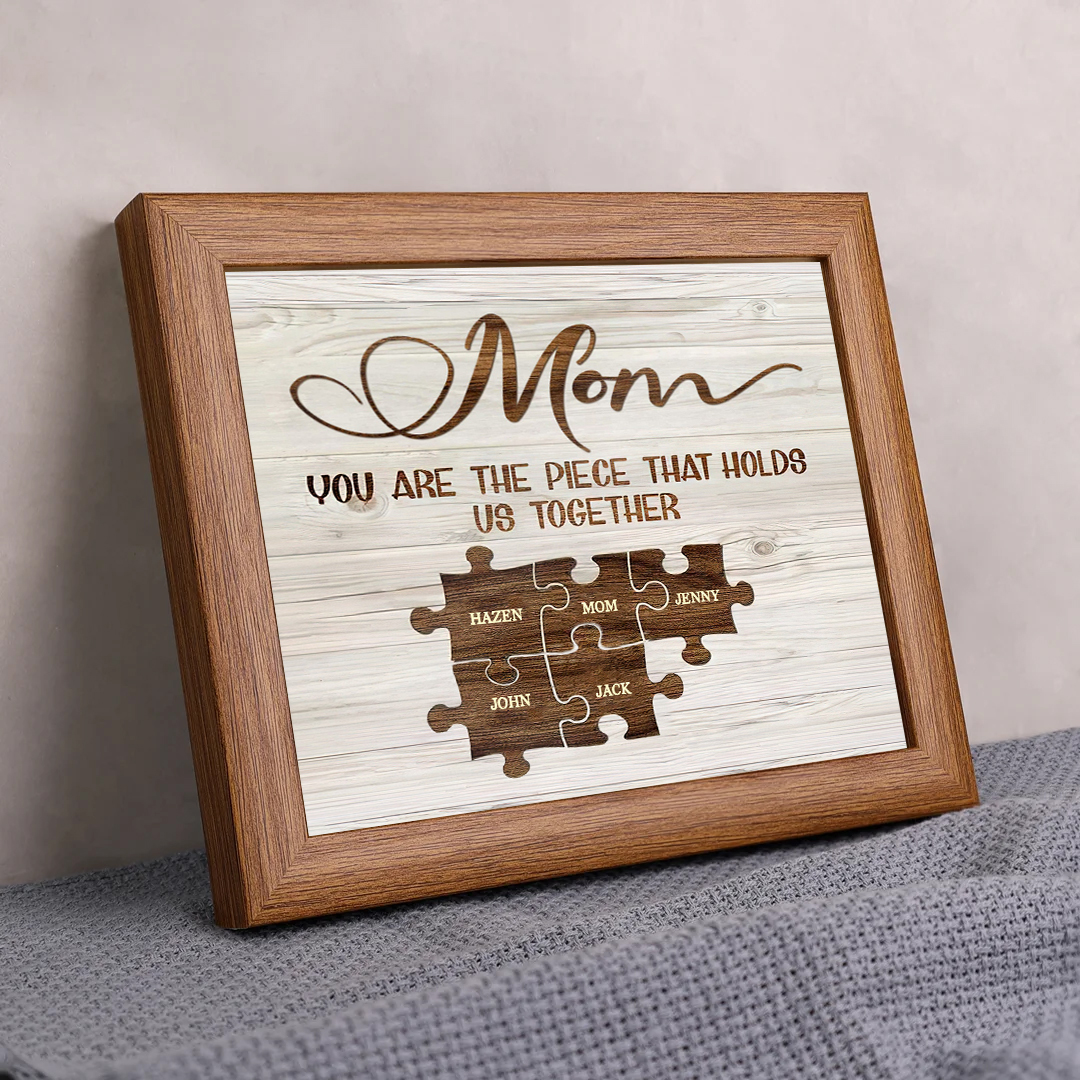 Personalised Puzzle Picture Frame With Light Custom 6 Names Home Decor - You are the piece that holds us together-Jessemade AU