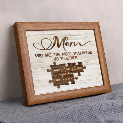 Personalised Puzzle Picture Frame With Light Custom 6 Names Home Decor - You are the piece that holds us together-Jessemade AU