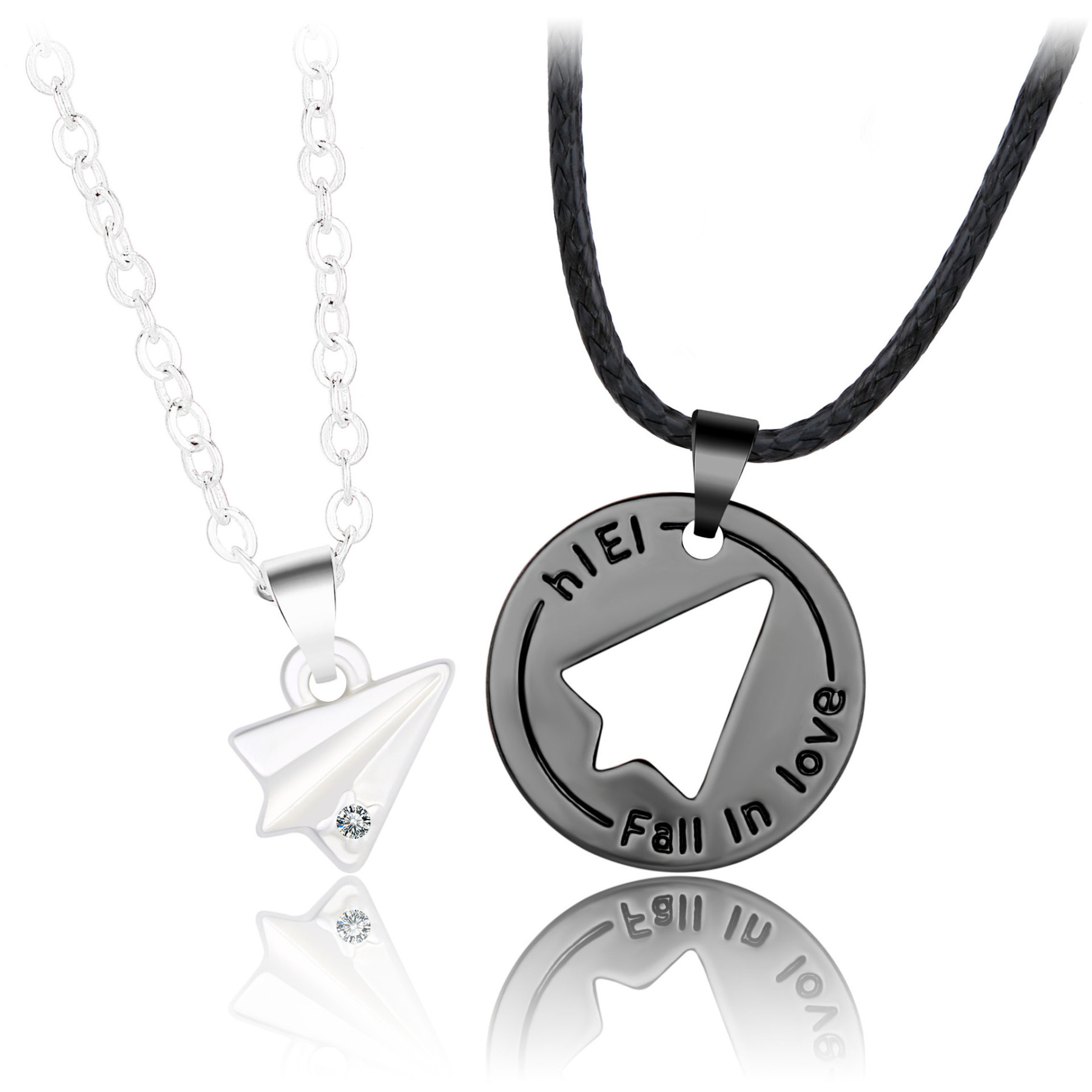 Couple Matching Necklace Paper Folded Plane Necklace Friendship Style Valentine's Day Gifts for Couple-Jessemade AU