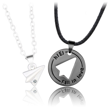 Couple Matching Necklace Paper Folded Plane Necklace Friendship Style Valentine's Day Gifts for Couple-Jessemade AU