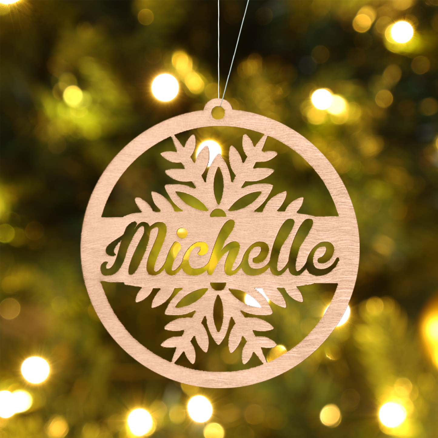 Customised Name Christmas Ornaments Snowflake Circle Ornament Personalised Gifts for Family Friends-Jessemade AU