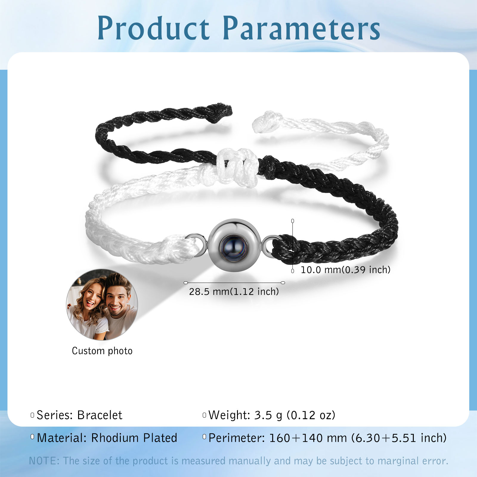 Personalised Projection Bracelet Customised Photo Bracelet Adjustable Bracelet Gift for Couples/Family/Friends-Jessemade AU