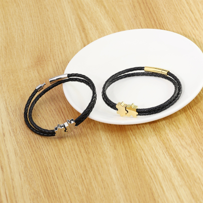 Personalised Braided Rope Men's Bracelet With 2 Names Gift For Father-Jessemade AU