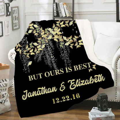 Personalised Couple Blanket Customised 2 Names & Date Blanket Gift for Him/Her - Every Love Story Is Beautiful, But Ours Is Best-Jessemade AU