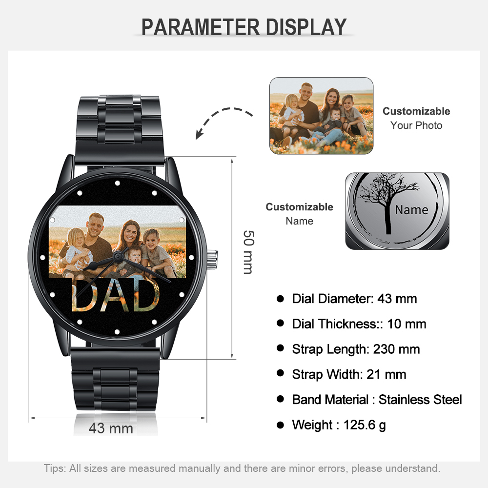 Personalised Photo Watch Custom 1 Photos Mechanical Watch Gifts for Him-Jessemade AU