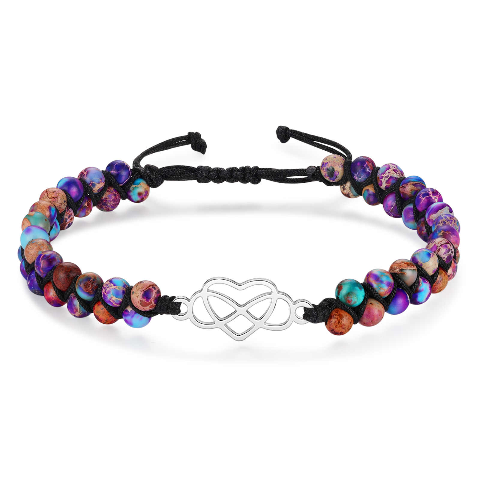 To My Granddaughter Infinity Heart Bracelet with Message Card Adjustable Bracelet Gift for Her - Never Forget How Much I Love You