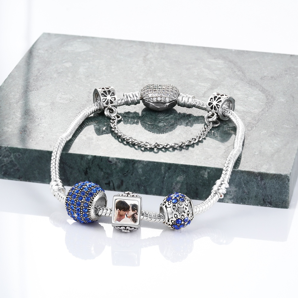Personalised Photo Beads, Custom Bracelet Necklace Accessories Gifts For Him-Jessemade AU