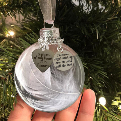 Feather Ball Memorial Ornament "A Piece of My Heart Is In Heaven"-Jessemade AU