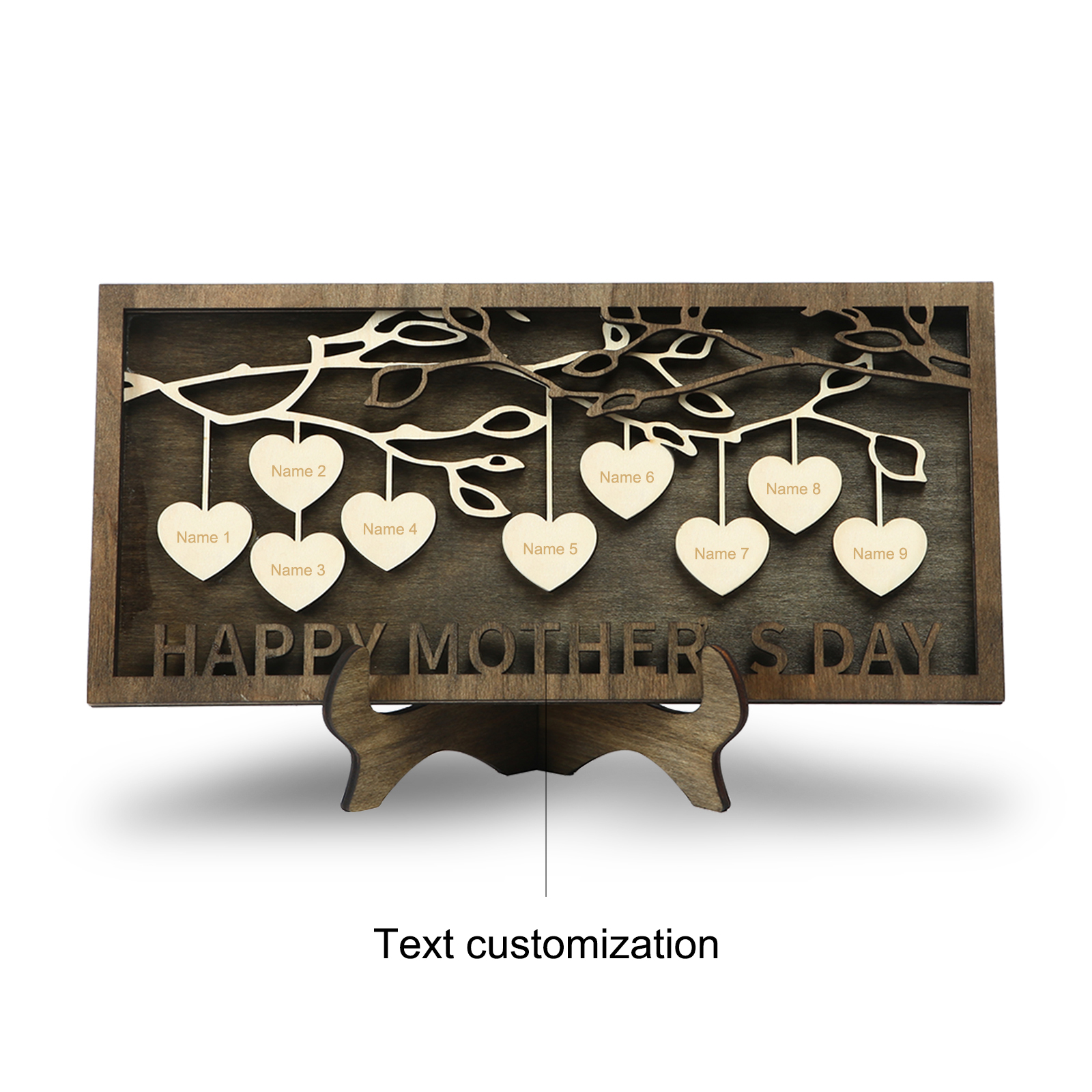 Custom Family Tree Sign Engrave 9 Names Wooden Family Frame Home Decor-Jessemade AU