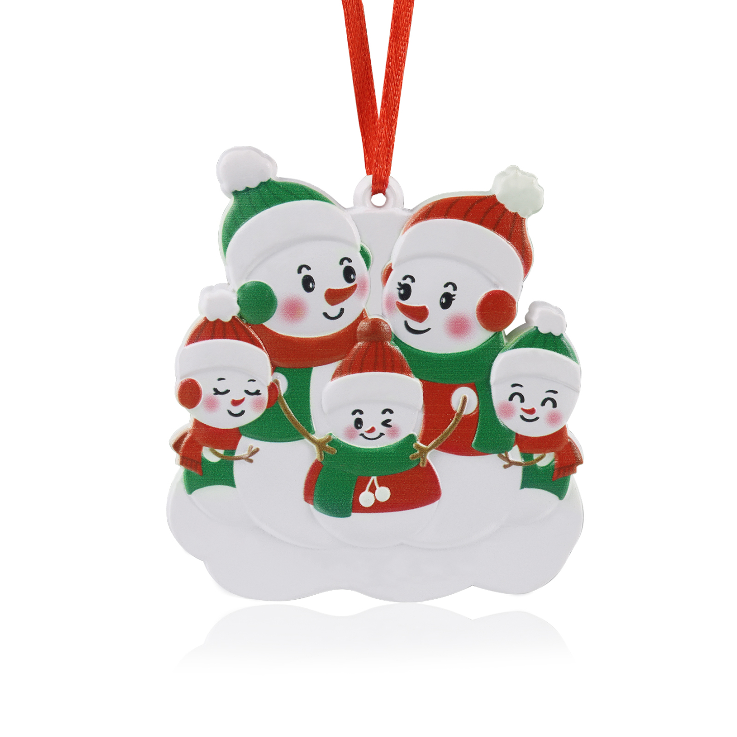 Personalised 5 Names & Text Snowman Christmas Ornament Resin Christmas Tree Pendant for Family-Jessemade AU