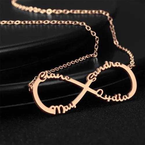 Personalised Infinity Necklace Custom 4 Names Necklace Gift For Women-Jessemade AU