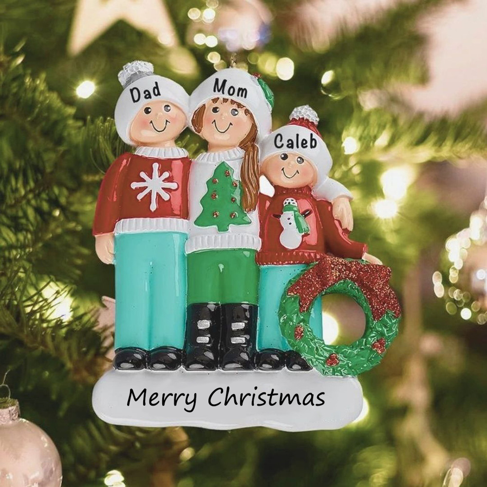 Personalised Family Christmas Ornament Custom 4 Names Hanging Ornament Gifts For Family-Jessemade AU